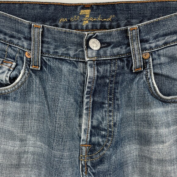 7 FOR ALL MANKIND Wide Leg Button Fly Jeans Size 29 - Picture 3 of 6